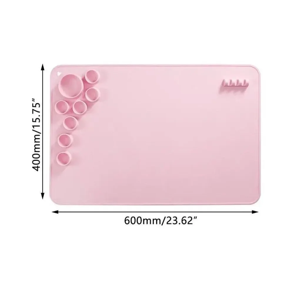 Silicone Painting Mat Large Craft Mat Paint Cup Brush Pen Holder Easy Clean Kids